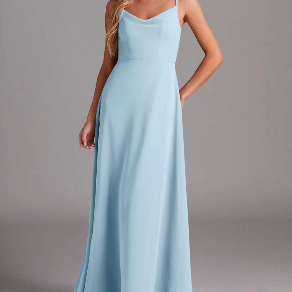 Azazie Sky Blue Maxi Dress